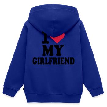 I love my Girlfriend - Freundin - Kinder Premium Organic Zip Hoodie - Royalblau - Hinten - AI Model Kid Male (0cm)