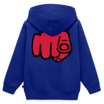 Finger - Kinder Premium Organic Zip Hoodie - Royalblau - Hinten - AI Model Kid Male (0cm)