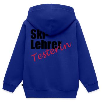 Ski instructor tester - Kids Premium Organic Zip-up Hoodie - royal blue - Back - AI Model Kid Male (0cm)