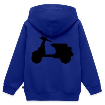 Motorroller - Kinder Premium Organic Zip Hoodie - Royalblau - Hinten - AI Model Kid Male (0cm)