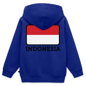 Drapeau national de l Indonésie - Sweat Premium à capuche zippé enfant bio - bleu roi - Dos - AI Model Kid Male (0cm)