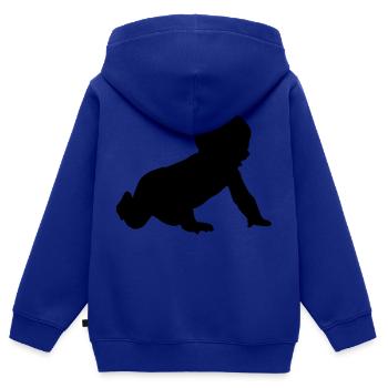 Silhouette de bébé - Sweat Premium à capuche zippé enfant bio - bleu roi - Dos - AI Model Kid Male (0cm)