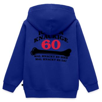 Geburtstag - Ich bin Knackige 60 - Kinder Premium Organic Zip Hoodie - Royalblau - Hinten - AI Model Kid Male (0cm)