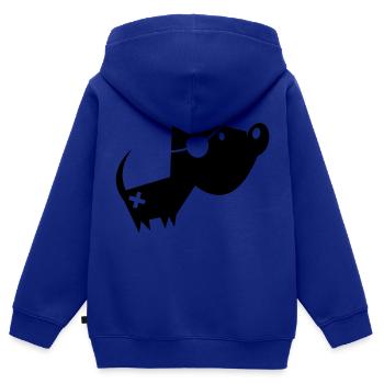 trame! - Sweat Premium à capuche zippé enfant bio - bleu roi - Dos - AI Model Kid Male (0cm)