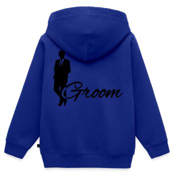 Groom - Kinder Premium Organic Zip Hoodie - Royalblau - Hinten - AI Model Kid Male (0cm)