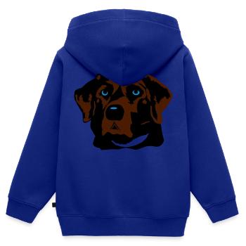 Labrador braun, blond oder schwarz - Kinder Premium Organic Zip Hoodie - Royalblau - Hinten - AI Model Kid Male (0cm)