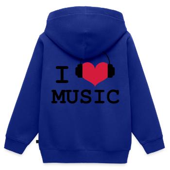 Ich liebe Musik! - Kinder Premium Organic Zip Hoodie - Royalblau - Hinten - AI Model Kid Male (0cm)