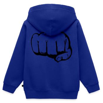 Faust (1c) - Kinder Premium Organic Zip Hoodie - Royalblau - Hinten - AI Model Kid Male (0cm)