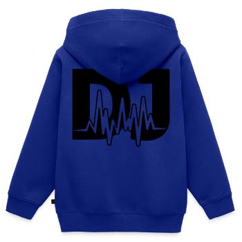 dj - Sweat Premium à capuche zippé enfant bio - bleu roi - Dos - AI Model Kid Male (0cm)