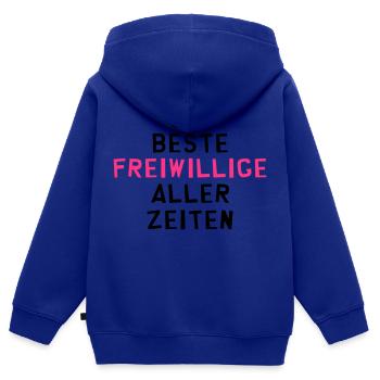 Freiwilliger - Freiwillige - Ehrenamt Solidarität - Kinder Premium Organic Zip Hoodie - Royalblau - Hinten - AI Model Kid Male (0cm)