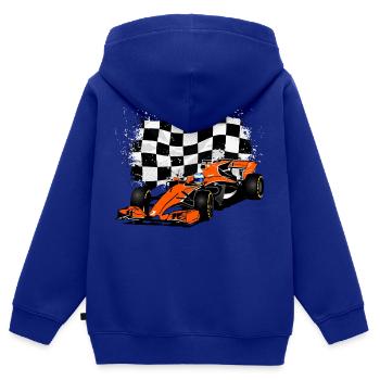 Racecar - Rennauto - Racing Flag - Kinder Premium Organic Zip Hoodie - Royalblau - Hinten - AI Model Kid Male (0cm)