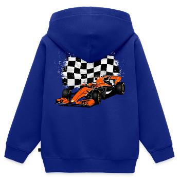 Racecar - Rennauto - Racing Flag - Kinder Premium Organic Zip Hoodie - Royalblau - Hinten - AI Model Kid Male (0cm)