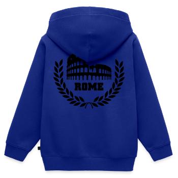rome - Sweat Premium à capuche zippé enfant bio - bleu roi - Dos - AI Model Kid Male (0cm)