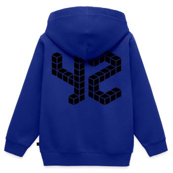 42, Die Antwort, Per Anhalter, Galaxis, Sci-fi - Kinder Premium Organic Zip Hoodie - Royalblau - Hinten - AI Model Kid Male (0cm)
