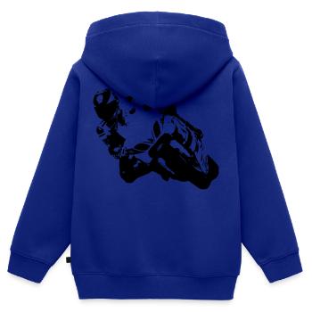 Biker - Kids Premium Organic Zip-up Hoodie - royal blue - Back - AI Model Kid Male (0cm)