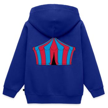 tente de cirque - Sweat Premium à capuche zippé enfant bio - bleu roi - Dos - AI Model Kid Male (0cm)