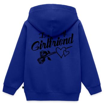 i love my girlfriend design - Kinder Premium Organic Zip Hoodie - Royalblau - Hinten - AI Model Kid Male (0cm)