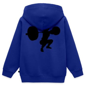 lift girl squat - Kinder Premium Organic Zip Hoodie - Royalblau - Hinten - AI Model Kid Male (0cm)
