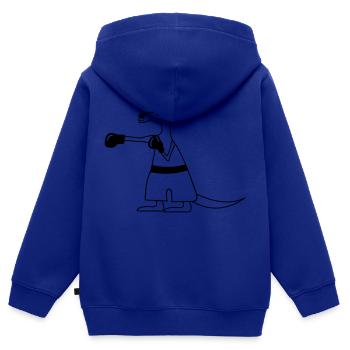 Kangaroo - Kinder Premium Organic Zip Hoodie - Royalblau - Hinten - AI Model Kid Male (0cm)