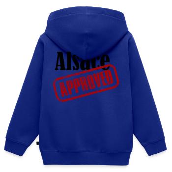 Alsace Approved - Sweat Premium à capuche zippé enfant bio - bleu roi - Dos - AI Model Kid Male (0cm)