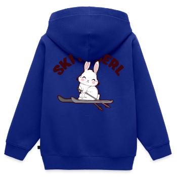 Skifahrerin Skihase Skihasen Skihaserl Skihäschen - Kinder Premium Organic Zip Hoodie - Royalblau - Hinten - AI Model Kid Male (0cm)