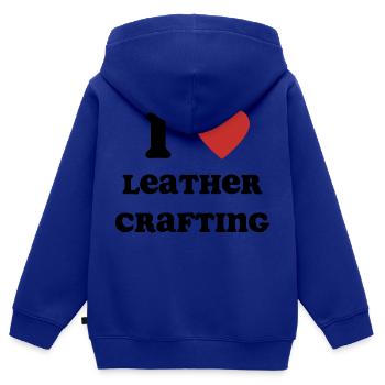 Ich liebe Leder Handwerk - Kinder Premium Organic Zip Hoodie - Royalblau - Hinten - AI Model Kid Male (0cm)