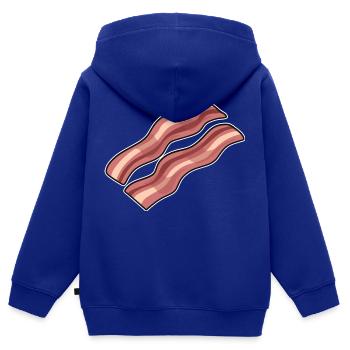 Bacon Speck - Kinder Premium Organic Zip Hoodie - Royalblau - Hinten - AI Model Kid Male (0cm)