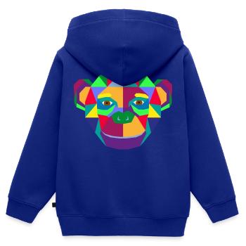 AFFE BUNT - Kinder Premium Organic Zip Hoodie - Royalblau - Hinten - AI Model Kid Male (0cm)