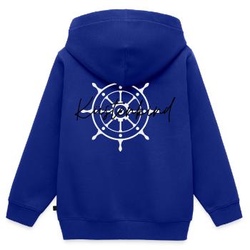 Küstenkind - Kinder Premium Organic Zip Hoodie - Royalblau - Hinten - AI Model Kid Male (0cm)