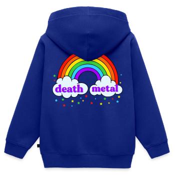 Death Metal - Kids Premium Organic Zip-up Hoodie - royal blue - Back - AI Model Kid Male (0cm)