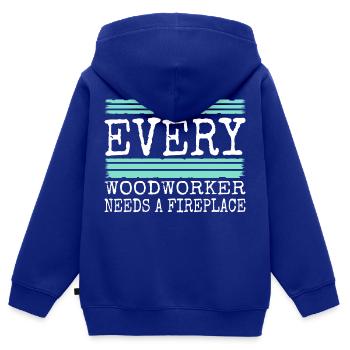 carpenter girl tshirts cutter - Kinder Premium Organic Zip Hoodie - Royalblau - Hinten - AI Model Kid Male (0cm)