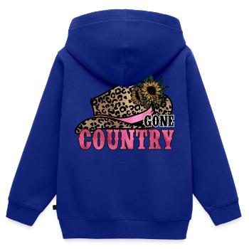 Musique country Rural Landei Country Musicien Maman - Sweat Premium à capuche zippé enfant bio - bleu roi - Dos - AI Model Kid Male (0cm)