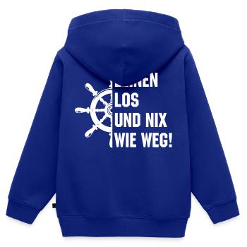 Leinen los und nix wie weg - Kinder Premium Organic Zip Hoodie - Royalblau - Hinten - AI Model Kid Male (0cm)