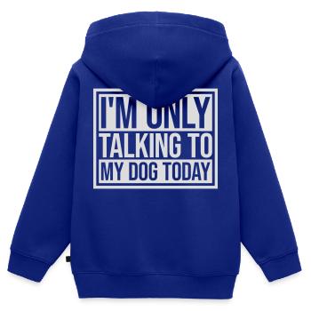 only talking to dog - Kids Premium Organic Zip-up Hoodie - royal blue - Back - AI Model Kid Male (0cm)