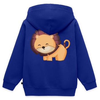 Niedlicher Löwe - Kinder Premium Organic Zip Hoodie - Royalblau - Hinten - AI Model Kid Male (0cm)