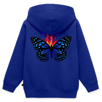 LIVE OR DIE - Kinder Premium Organic Zip Hoodie - Royalblau - Hinten - AI Model Kid Male (0cm)