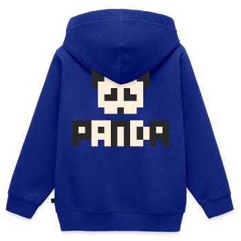 Panda 8 bits - Sweat Premium à capuche zippé enfant bio - bleu roi - Dos - AI Model Kid Male (0cm)