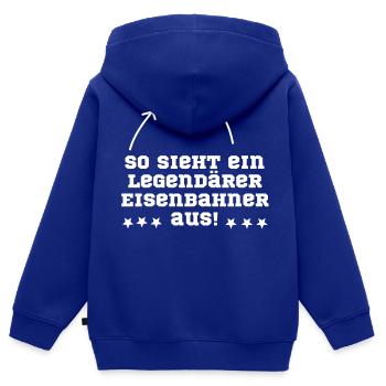 Eisenbahner Eisenbahn legendär - Kinder Premium Organic Zip Hoodie - Royalblau - Hinten - AI Model Kid Male (0cm)