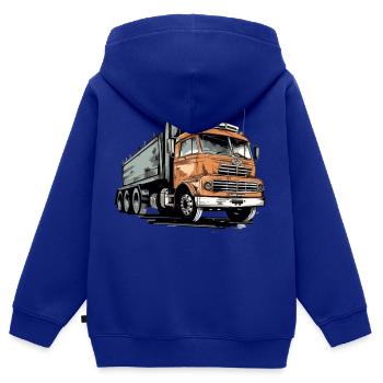 CargoMaster LKW - Kinder Premium Organic Zip Hoodie - Royalblau - Hinten - AI Model Kid Male (0cm)