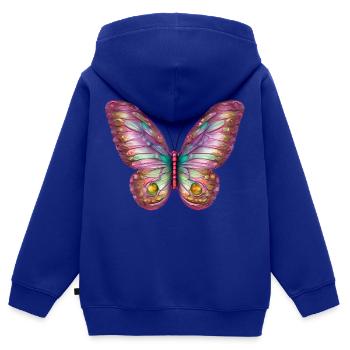Schmetterling Tier Falter Insekt - Kinder Premium Organic Zip Hoodie - Royalblau - Hinten - AI Model Kid Male (0cm)