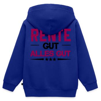 rente gut alles gut - Kinder Premium Organic Zip Hoodie - Royalblau - Hinten - AI Model Kid Male (0cm)