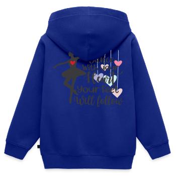 Tanzen Sie mit ganzem Herzen - Kinder Premium Organic Zip Hoodie - Royalblau - Hinten - AI Model Kid Male (0cm)