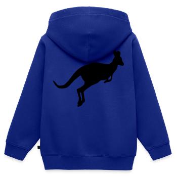 kangaroo 01 - Kinder Premium Organic Zip Hoodie - Royalblau - Hinten - AI Model Kid Male (0cm)