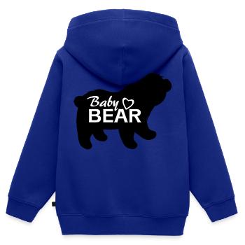 Silhouette eines Babybären - Kinder Premium Organic Zip Hoodie - Royalblau - Hinten - AI Model Kid Male (0cm)