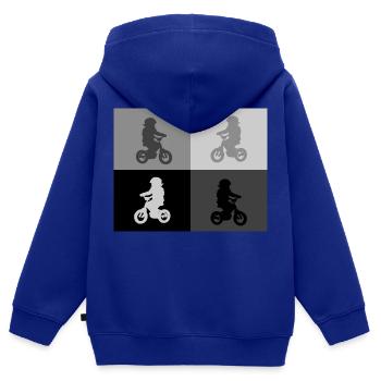Junior Biker Pop Art grey - Kinder Premium Organic Zip Hoodie - Royalblau - Hinten - AI Model Kid Male (0cm)