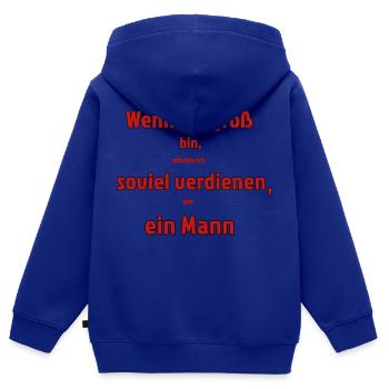 Equal pay - red - Kinder Premium Organic Zip Hoodie - Royalblau - Hinten - AI Model Kid Male (0cm)