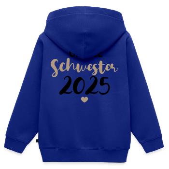 Große Schwester 2025 - Kinder Premium Organic Zip Hoodie - Royalblau - Hinten - AI Model Kid Male (0cm)