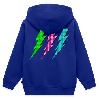Three lightning bolts - Kids Premium Organic Zip-up Hoodie - royal blue - Back - AI Model Kid Male (0cm)