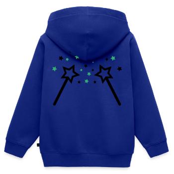 Baguette 002 - Sweat Premium à capuche zippé enfant bio - bleu roi - Dos - AI Model Kid Male (0cm)