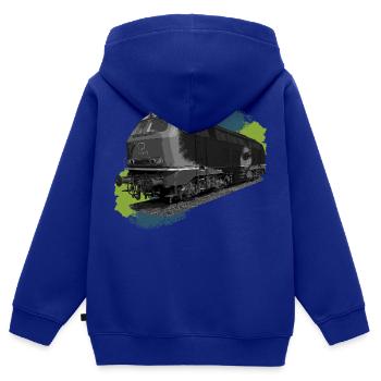 Lokomotive DB216 - Kinder Premium Organic Zip Hoodie - Royalblau - Hinten - AI Model Kid Male (0cm)